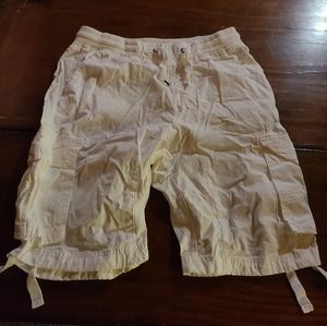 Southpole white cargo shorts in men's